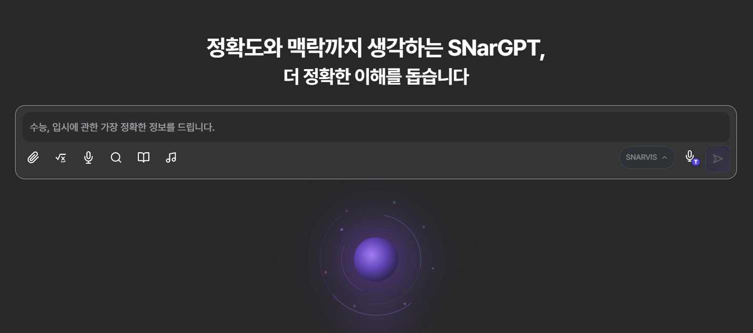 수능 특화 AI SNarGPT 질문 입력 화면