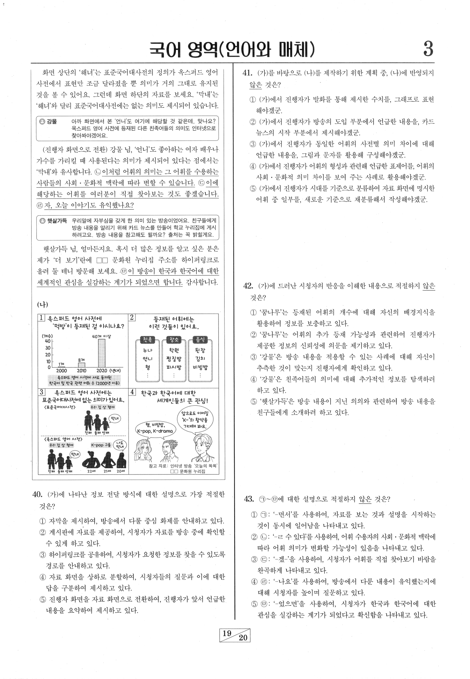 2027학년도 9월 모의평가 국어 언어와 매체 19쪽