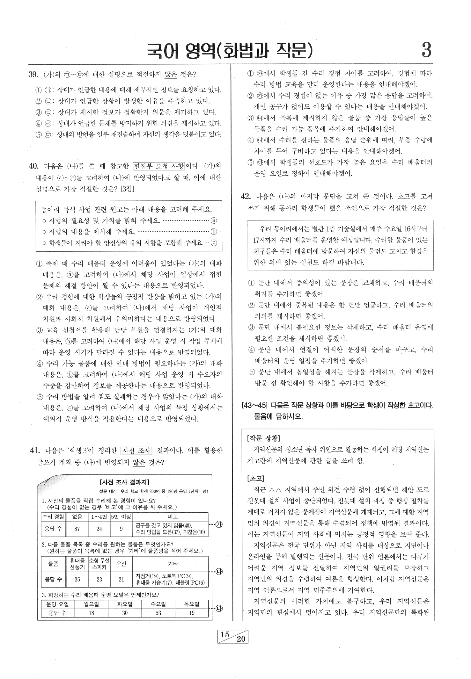 2027학년도 9월 모의평가 국어 화법과 작문 15쪽