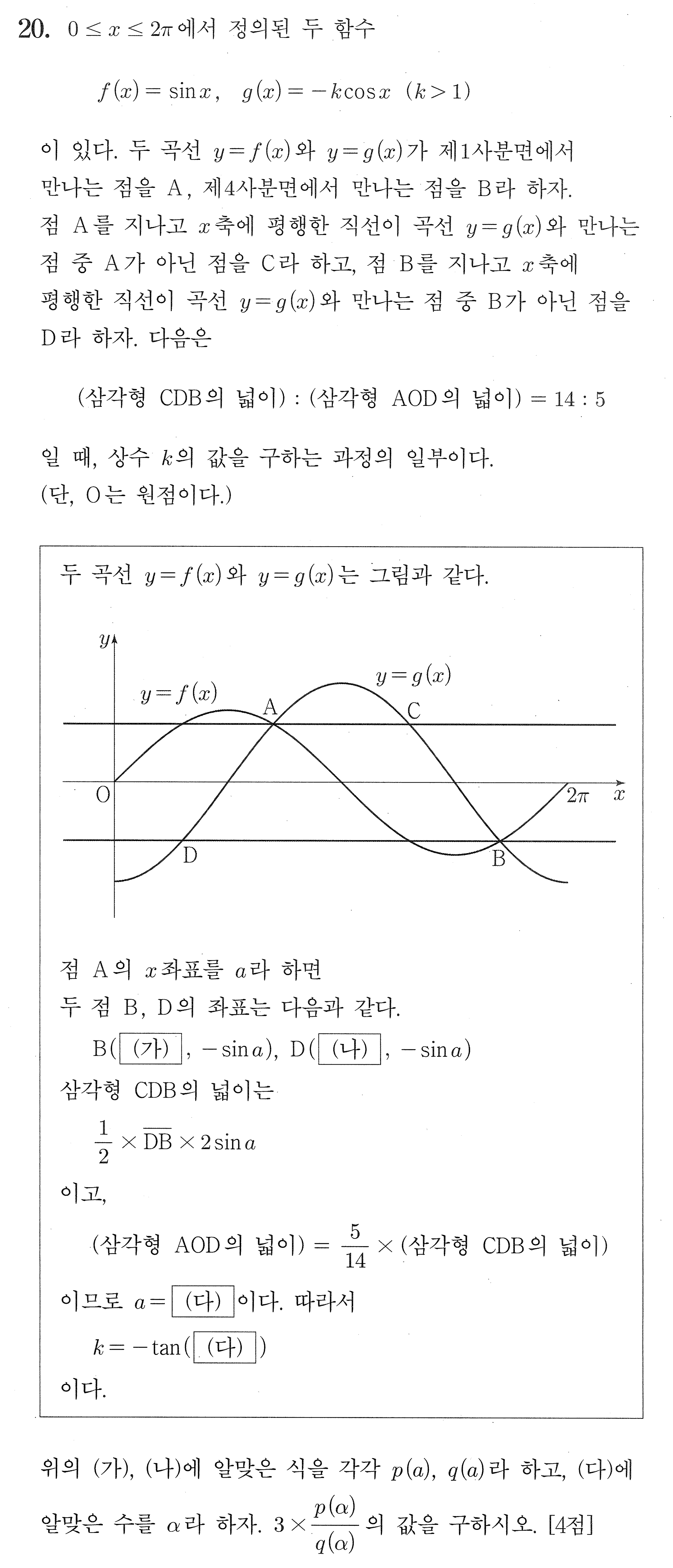 2027학년도 9월 모의평가 공통 20번 시험지 원본