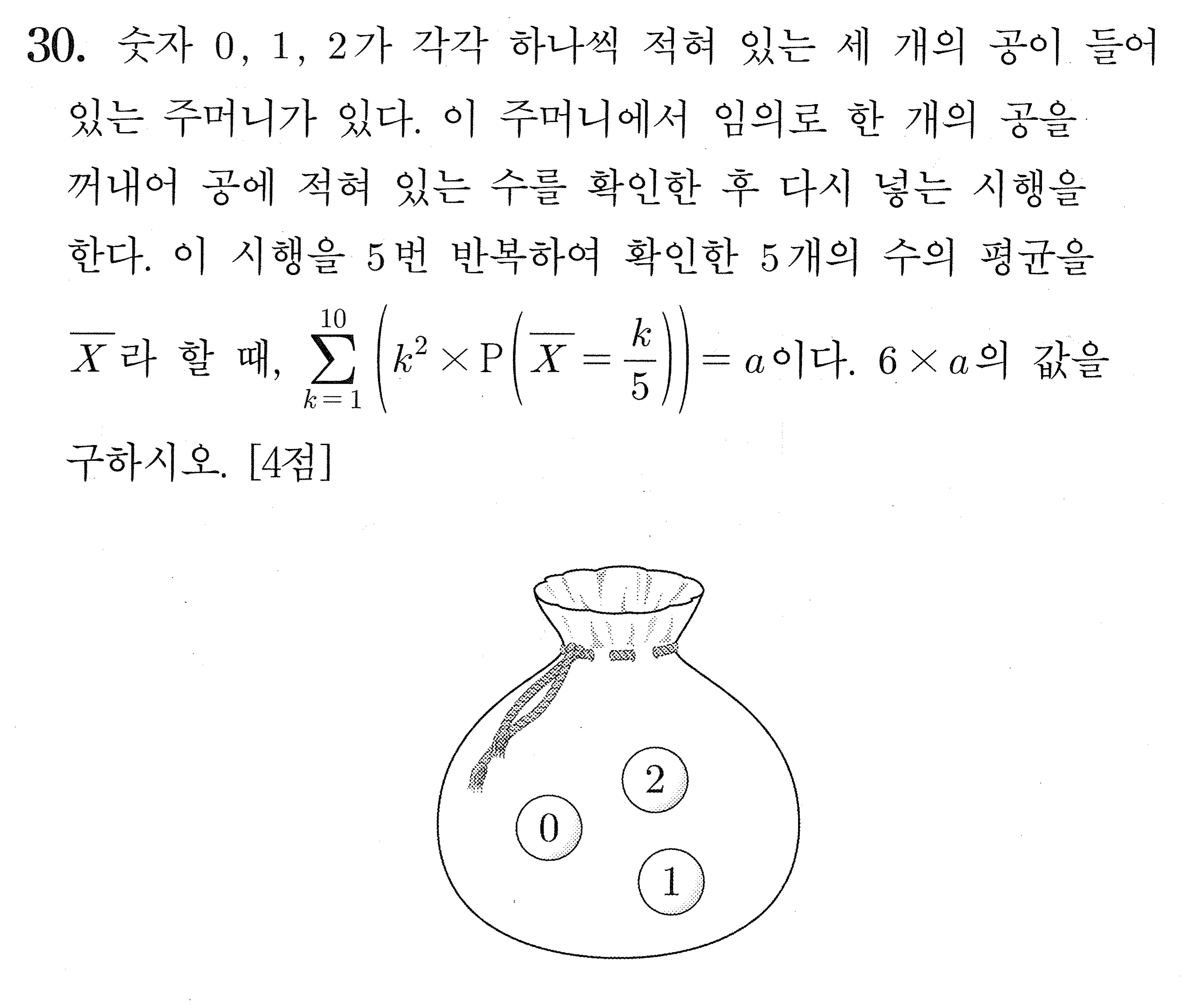 2027학년도 9월 모의평가 확률과 통계 30번 시험지 원본
