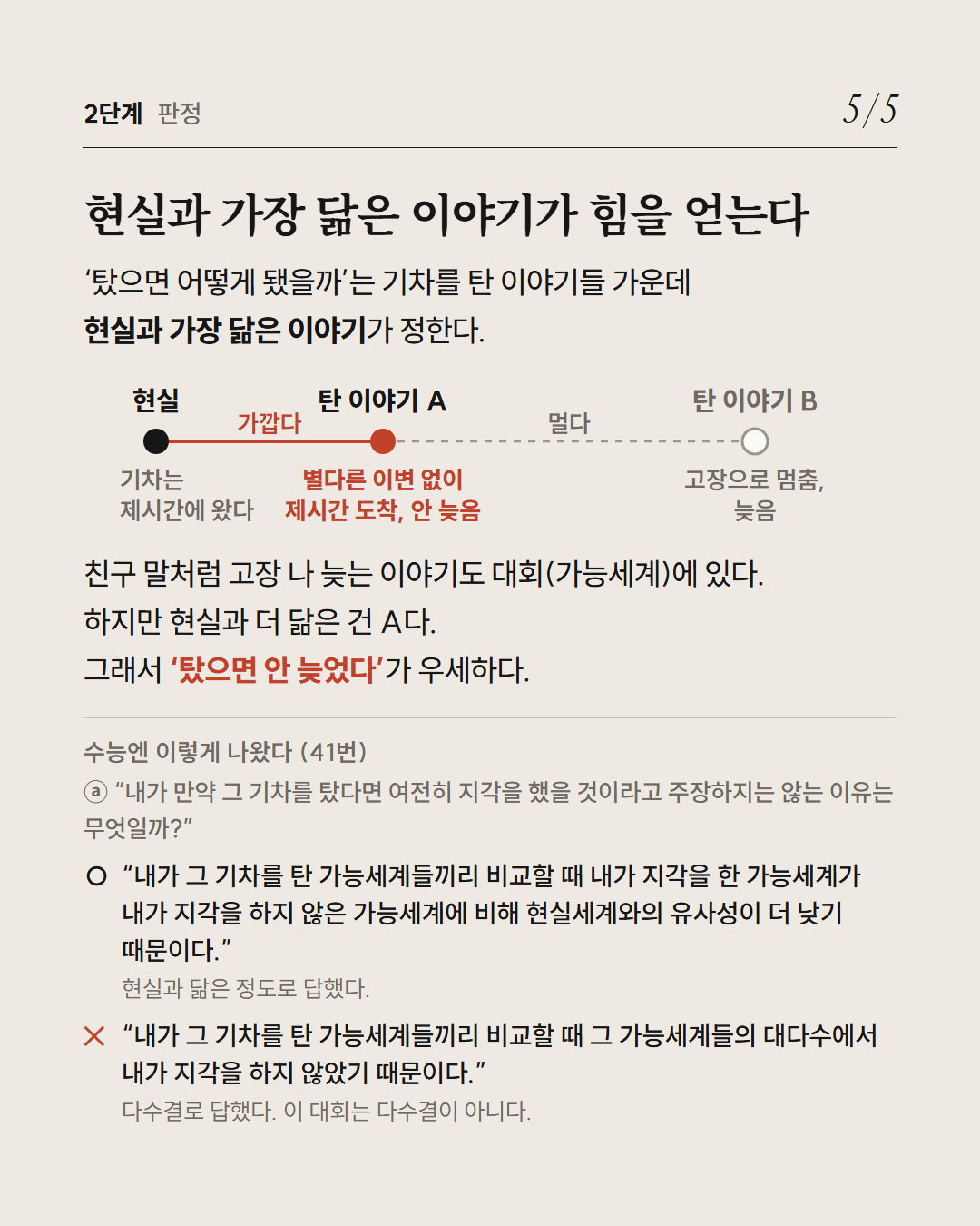 가능세계 카드뉴스 · 2019 수능 국어 39~42번 10장: 2단계 판정